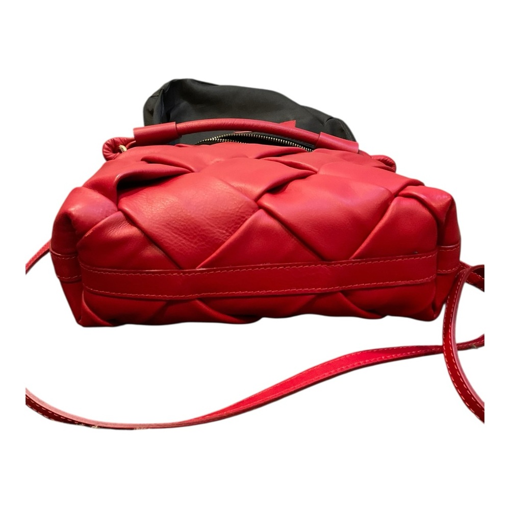 Stella Bianca Women’s Red Leather Woven Handbag Crossbody/Made in Italy - Picture 11 of 16